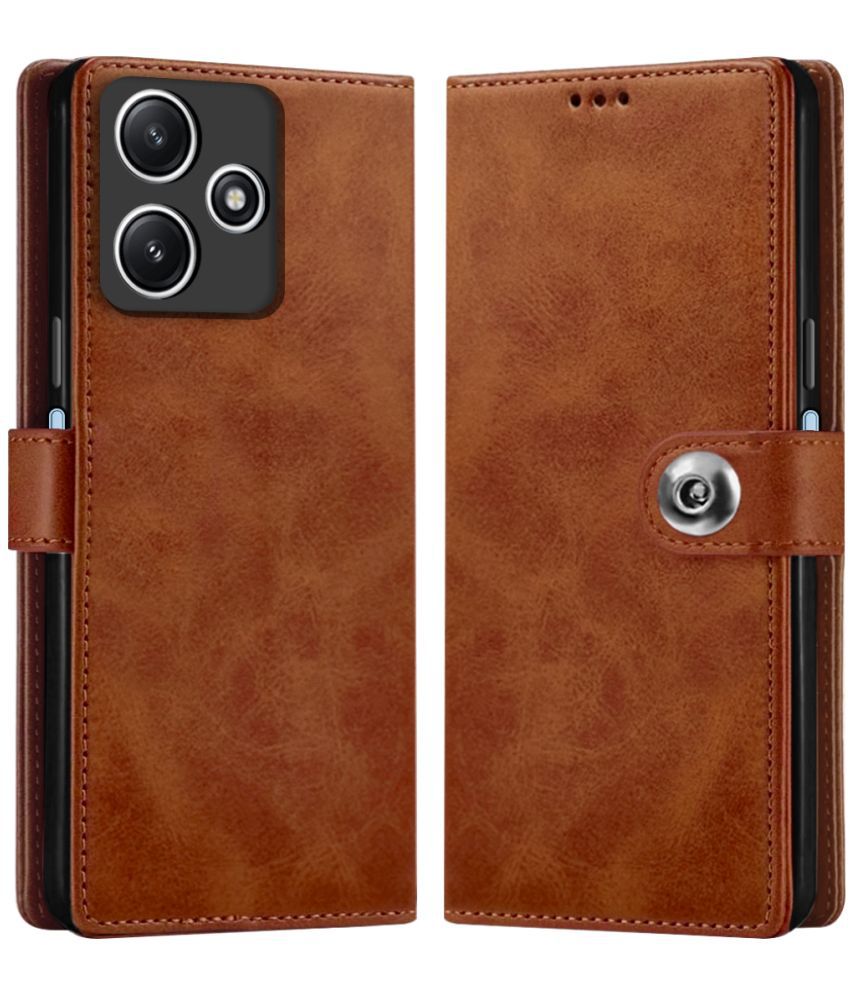     			Fashionury Brown Flip Cover Leather Compatible For Redmi 12 5G ( Pack of 1 )