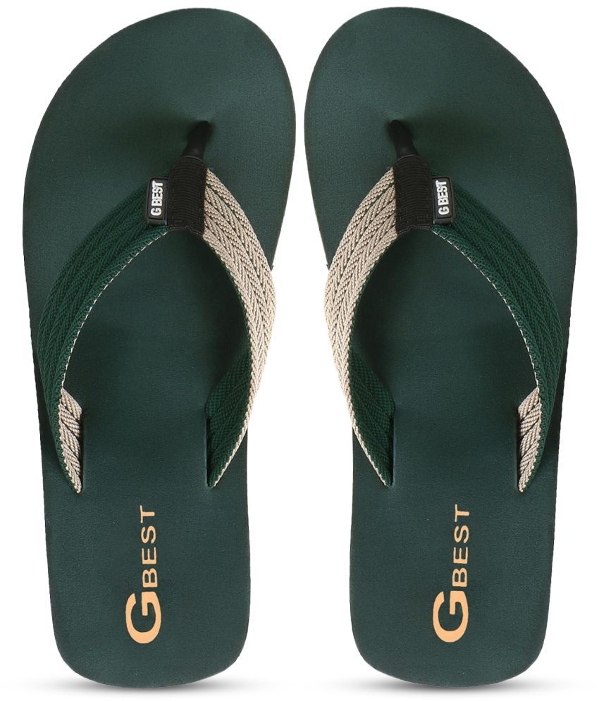     			GBest Green Men's Thong Flip Flop