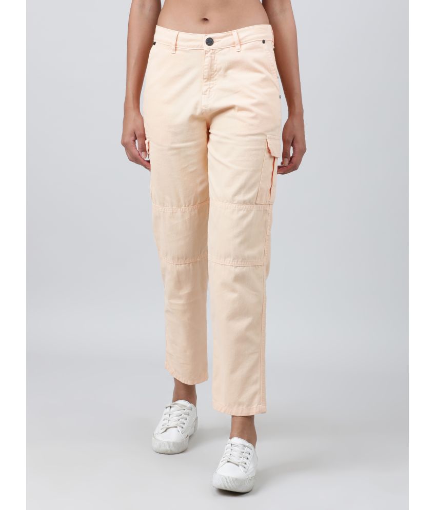     			IVOC Peach Cotton Slim Women's Cargo Pants ( Pack of 1 )