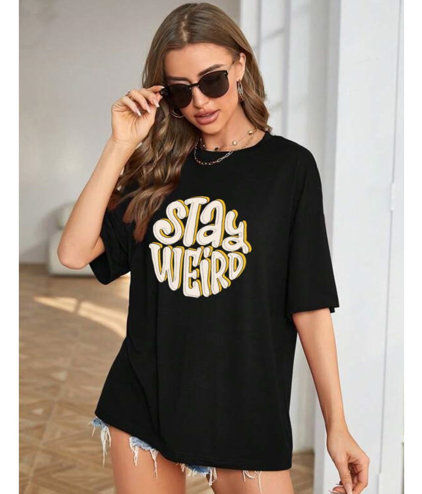     			JUNEBERRY Black Cotton Loose Fit Women's T-Shirt ( Pack of 1 )