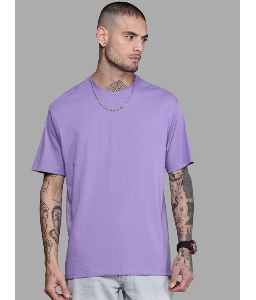     			Leotude Pack of 1 Cotton Blend Oversized Fit Men's T-Shirt ( Purple )