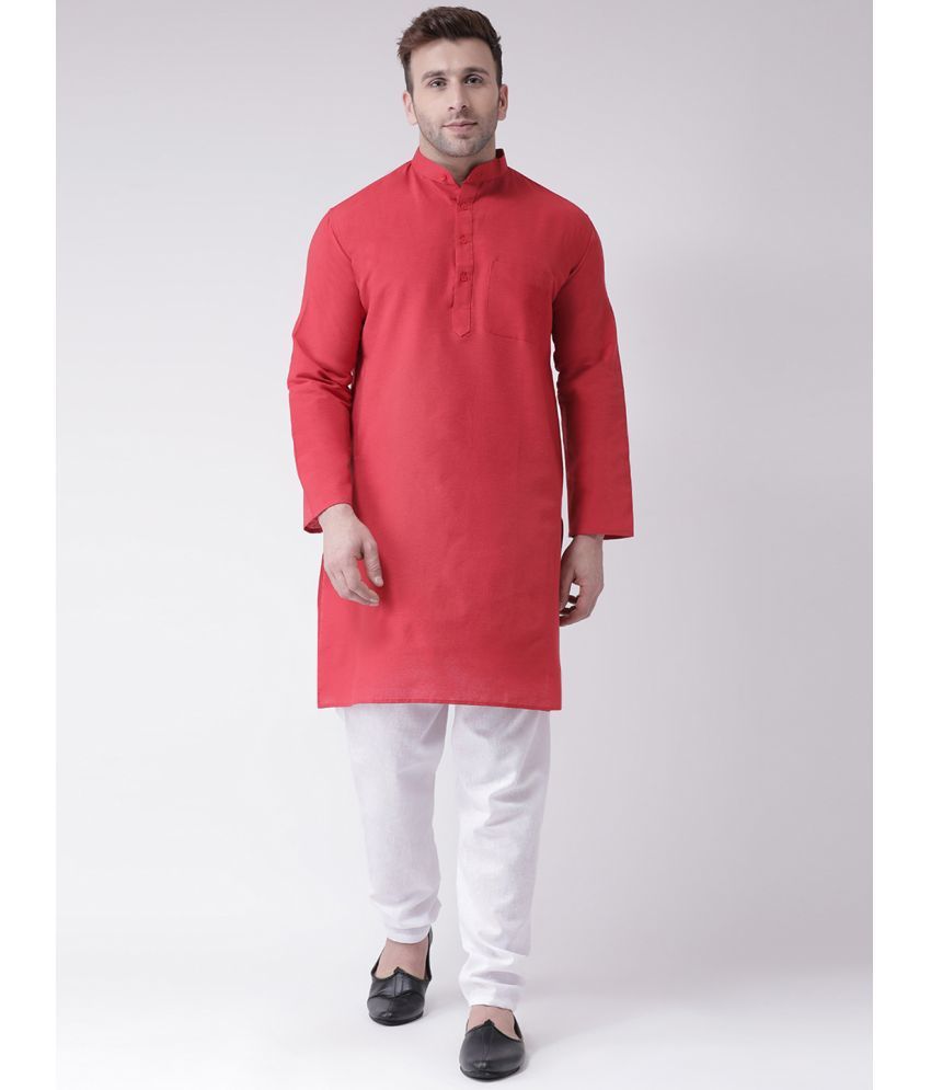     			RIAG Red Cotton Men's Regular Kurta ( Pack of 1 )