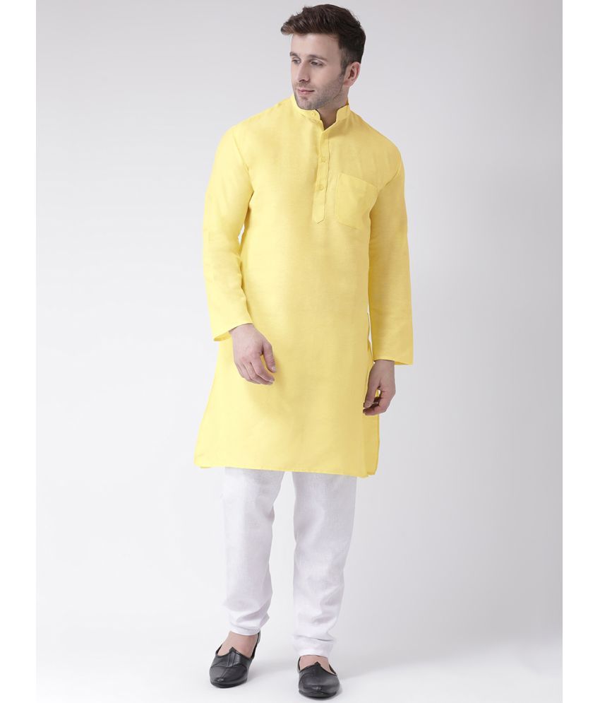     			RIAG Yellow Cotton Men's Regular Kurta ( Pack of 1 )