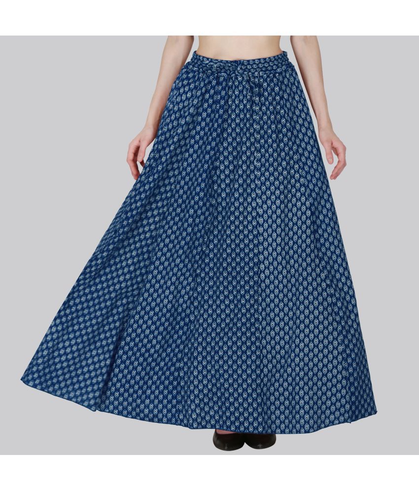     			Sttoffa Blue Cotton Women's Flared Skirt ( Pack of 1 )
