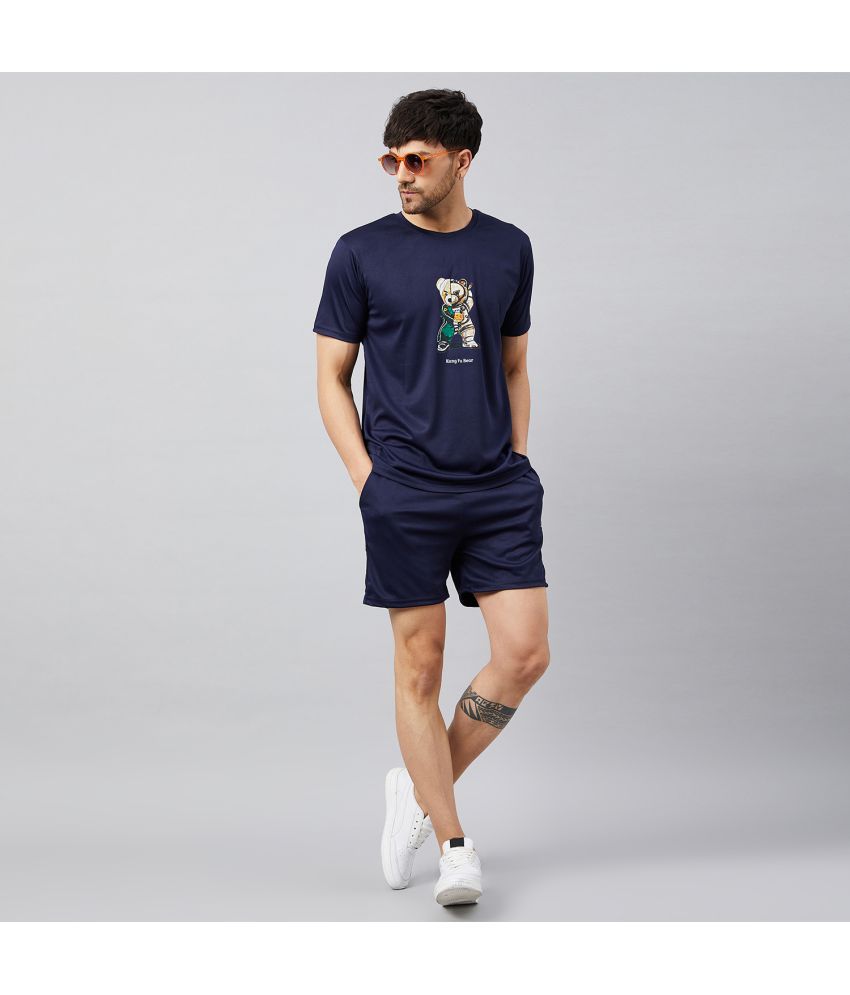     			Chrome & Coral Navy Blue Polyester Regular Fit Men's Tracksuit ( Pack of 1 )