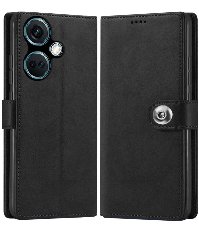     			Fashionury Black Flip Cover Leather Compatible For OnePlus Nord CE 3 5G ( Pack of 1 )
