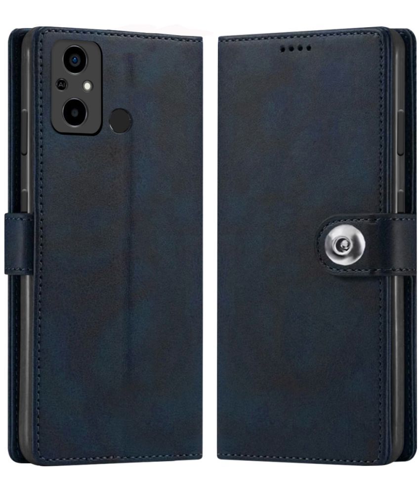     			Fashionury Blue Flip Cover Leather Compatible For POCO C55 ( Pack of 1 )