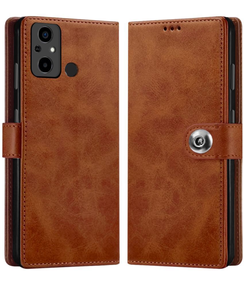     			Fashionury Brown Flip Cover Leather Compatible For Redmi 12C ( Pack of 1 )