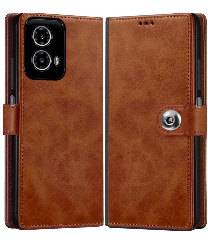     			Fashionury Brown Flip Cover Leather Compatible For MOTOROLA G34 5G ( Pack of 1 )