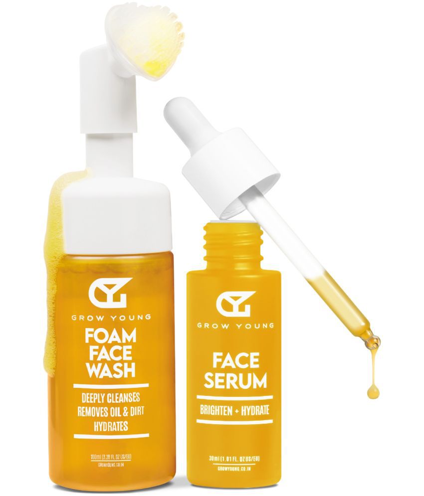     			Grow Young Daily Care Combo: Enriched with Turmeric & Aloe Vera | Foaming Face Wash (100 ml) & Glowing Vitamin C Face Serum (30 ml) | For Clear, Bright, Youthful Skin