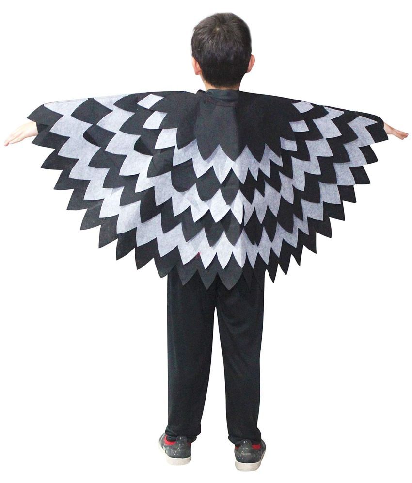     			Kaku Fancy Dresses Black Crow Bird Wing Fancy Dress Accessory for Kids - Multicolor, Freesize