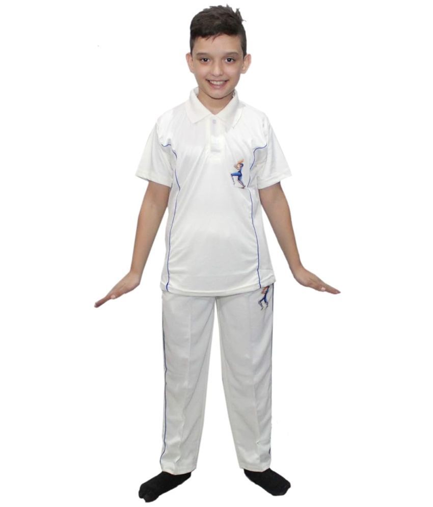     			Kaku Fancy Dresses India Cricket Team In White Color National Hero Costume For Kids Independence Day/Republic Day Costume -White, 5-6 Years, For Boys