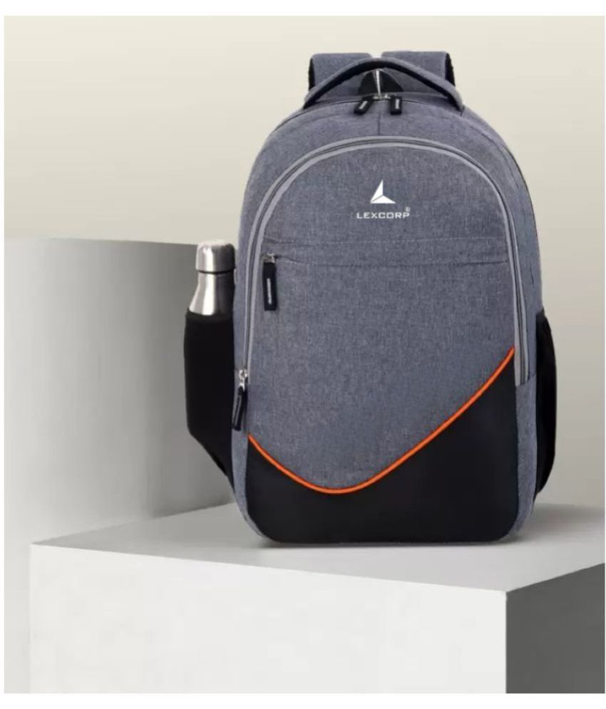     			LEXCORP Light Grey Polyester Backpack ( 32 Ltrs )