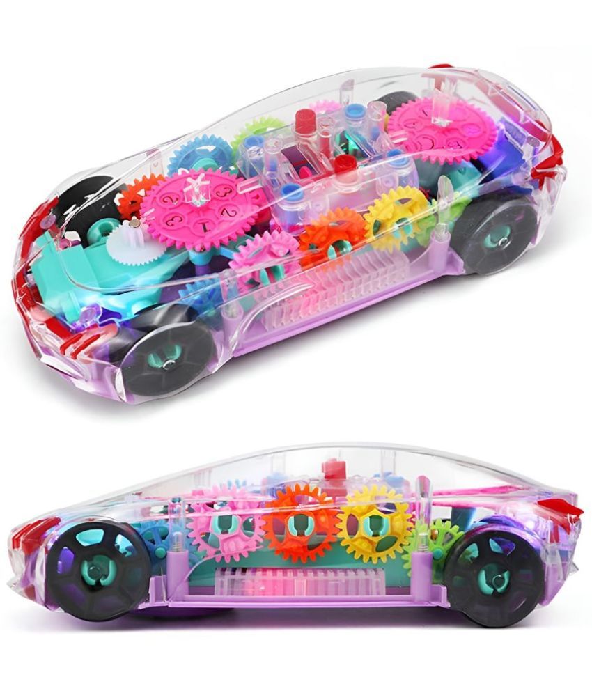     			RAINBOW RIDERS Transparent Concept 360 Degrees Rotating Concept Racing Car with 3D Flashing LED Lights Musical Vehicles Toy for Girls & Boys Age 2, 3, 4, 5, 6, 7, 8 Plastic  Multicolour Battery Operated Kids Transparent Toy (Concept Car)