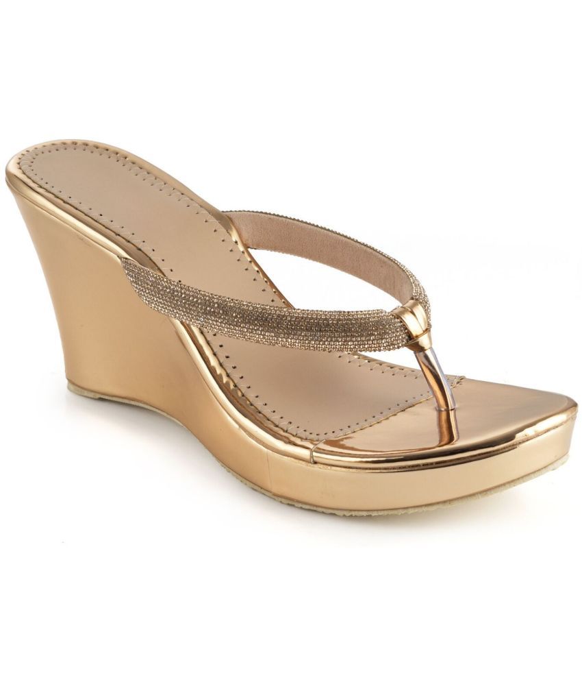     			Stepee Gold Women's Sandal Heels