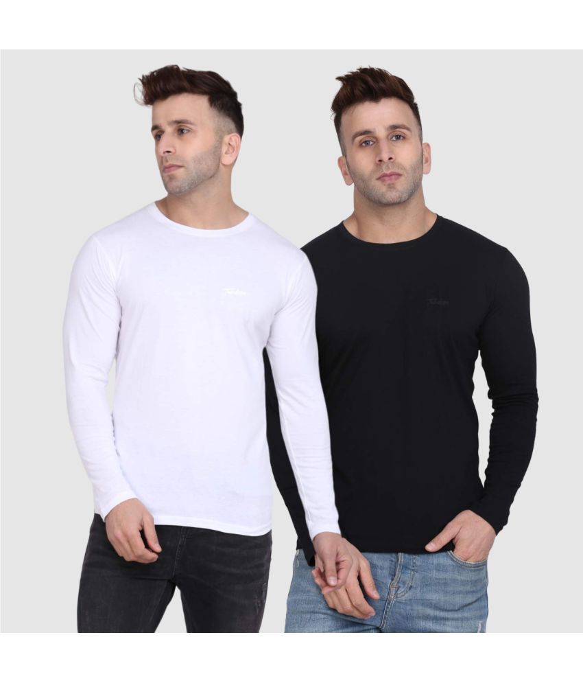     			TAB91 Cotton Blend Regular Fit Solid Full Sleeves Men's T-Shirt - Black ( Pack of 2 )
