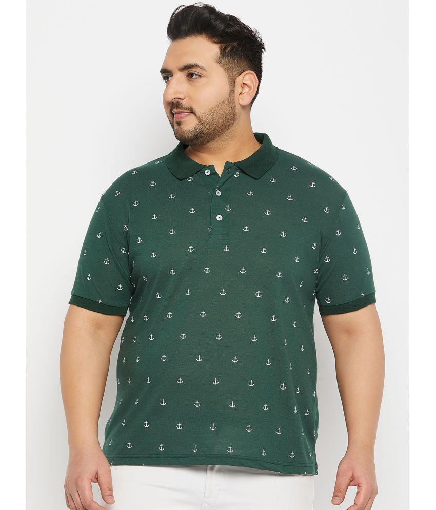     			The Million Club Cotton Blend Regular Fit Printed Half Sleeves Men's Polo T Shirt - Olive Green ( Pack of 1 )