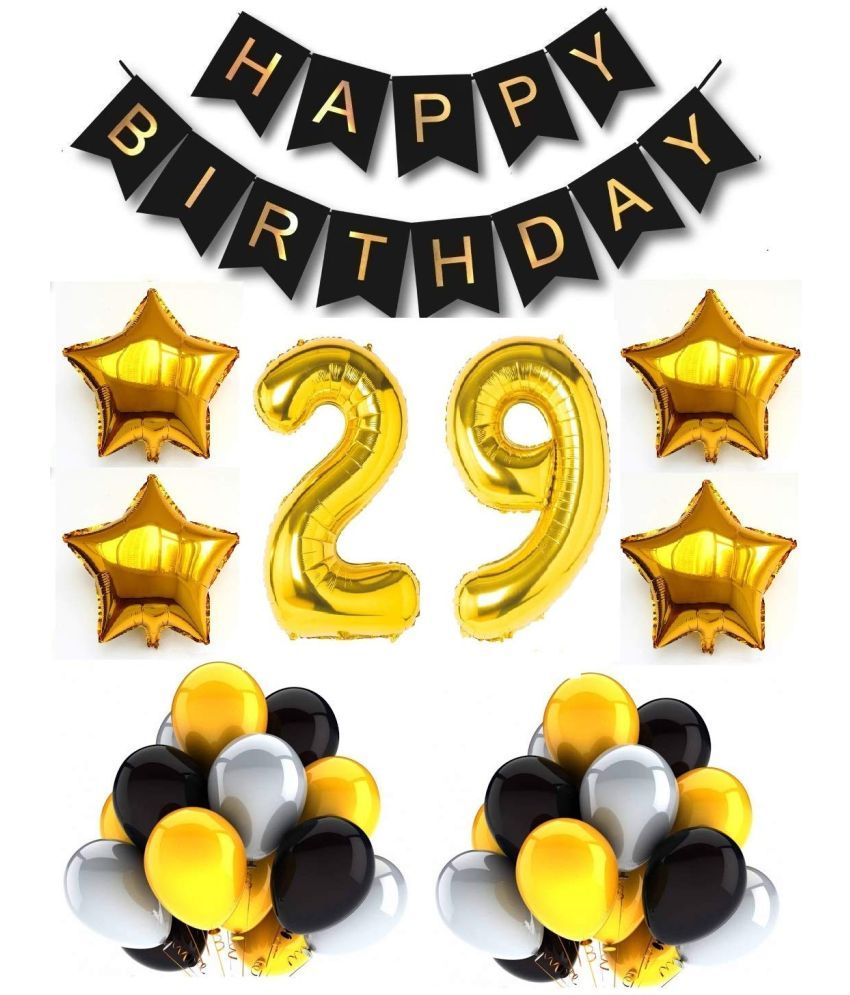     			Urban Classic 29th Birthday Gold-Black-Silver Decoration for Men, Women| 29th Birthday Party Decoration