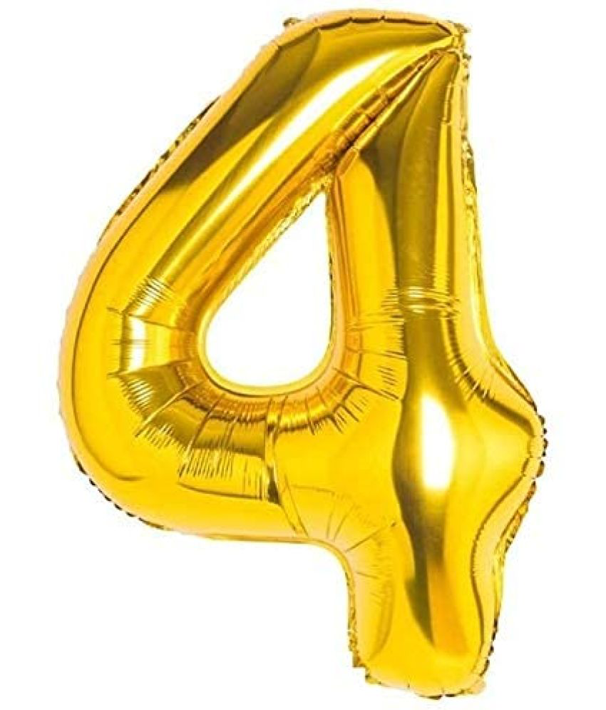     			Urban Classic 32" Inch Gold Number 4 Foil Balloon for Birthday, anniversary