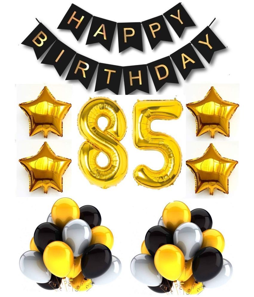     			Urban Classic 85th Birthday Gold-Black-Silver Decoration for Men, Women| 85th Birthday Party Decoration