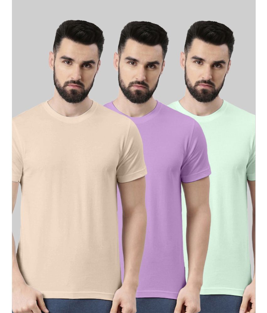     			Veirdo Pack of 3 100% Cotton Regular Fit Men's T-Shirt ( Light Pink )