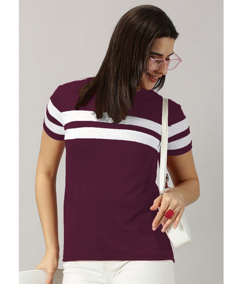     			AUSK Burgundy Cotton Blend Regular Fit Women's T-Shirt ( Pack of 1 )