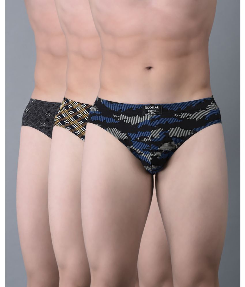     			Pack of 3 Dollar Bigboss Assorted Printed Cotton Blend Men Brief