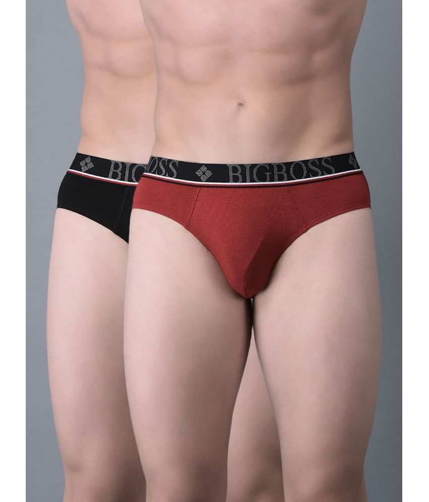     			Pack of 2 Dollar Bigboss Assorted Solid Cotton Blend Men Brief