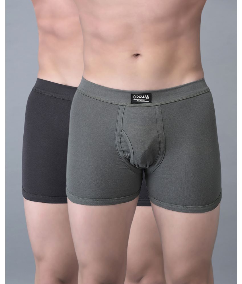     			Pack of 2 Dollar Bigboss Assorted Solid Cotton Blend Men Trunk