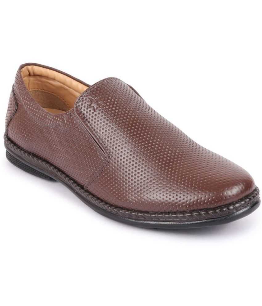     			Fausto Brown Men's Slip On Formal Shoes