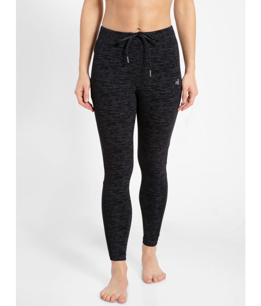     			Jockey AA01 Women's Super Combed Cotton Elastane Stretch Yoga Pants - Black Marl