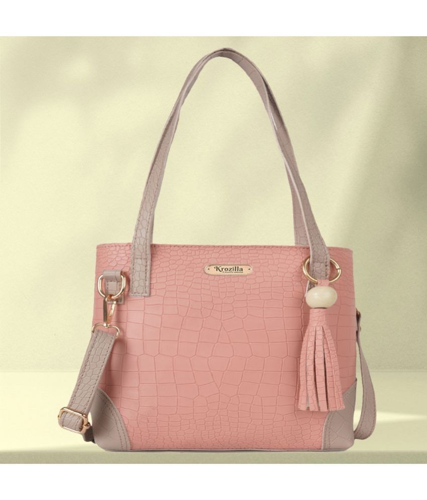    			Krozilla Pink PU Sling Bag