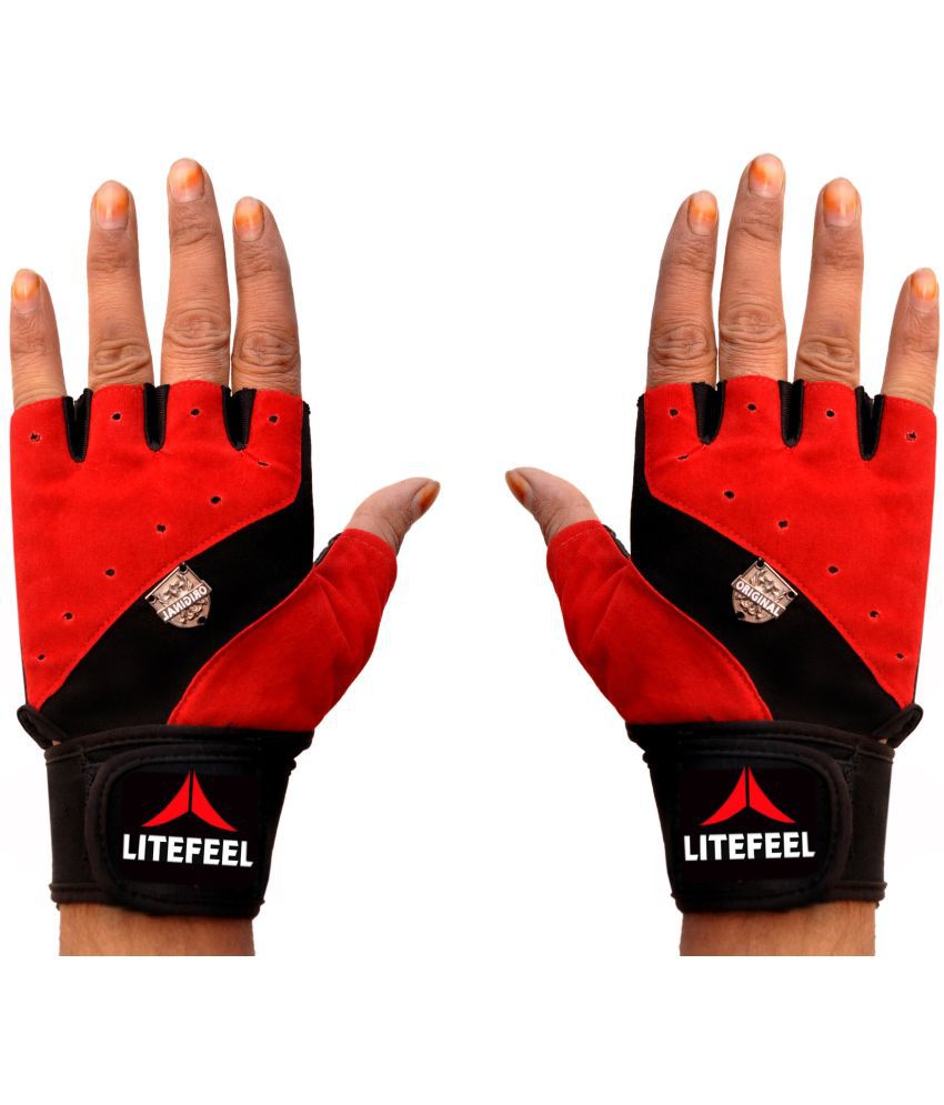     			LITEFEEL Classic Gym Glove Unisex Polyester Gym Gloves For Advanced Fitness Training and Workout With Half-Finger Length