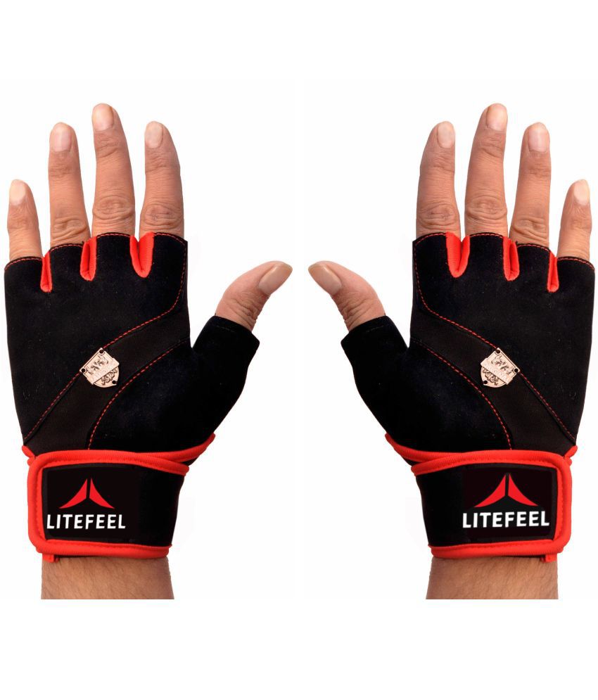     			LITEFEEL Comfort Metal Glove Unisex Polyester Gym Gloves For Advanced Fitness Training and Workout With Half-Finger Length
