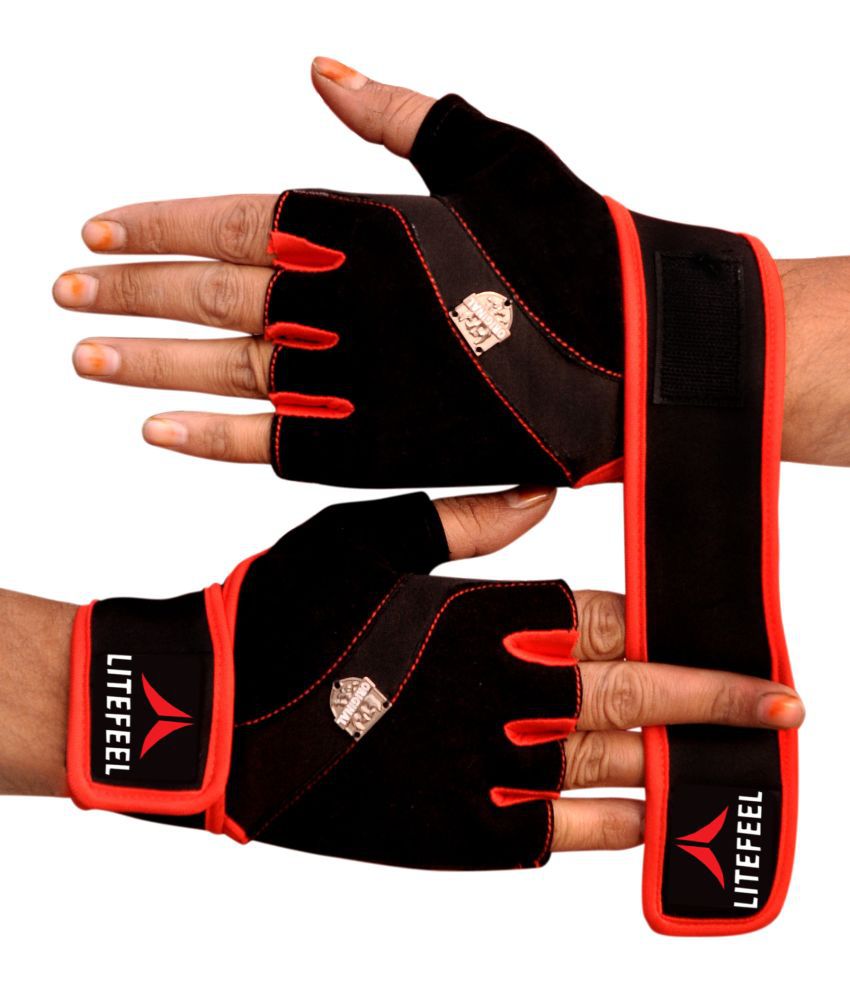     			LITEFEEL Fancy Metal Glove Unisex Polyester Gym Gloves For Advanced Fitness Training and Workout With Half-Finger Length