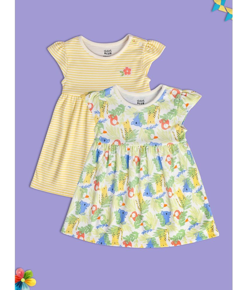     			MINI KLUB Multi Cotton Baby Girl Dress ( Pack of 2 )