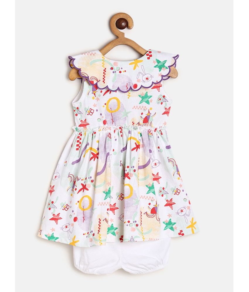     			MINI KLUB Peach Cotton Baby Girl Dress ( Pack of 2 )