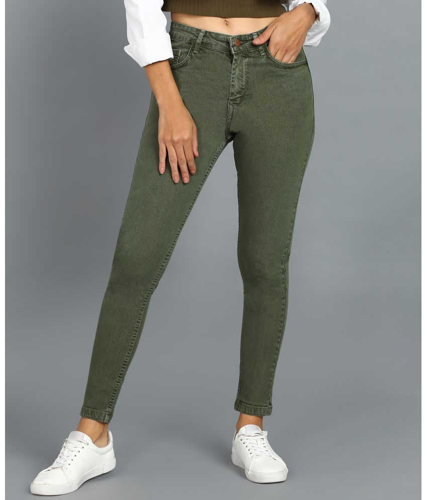     			Urbano Fashion - Olive Denim Skinny Fit Women's Jeans ( Pack of 1 )