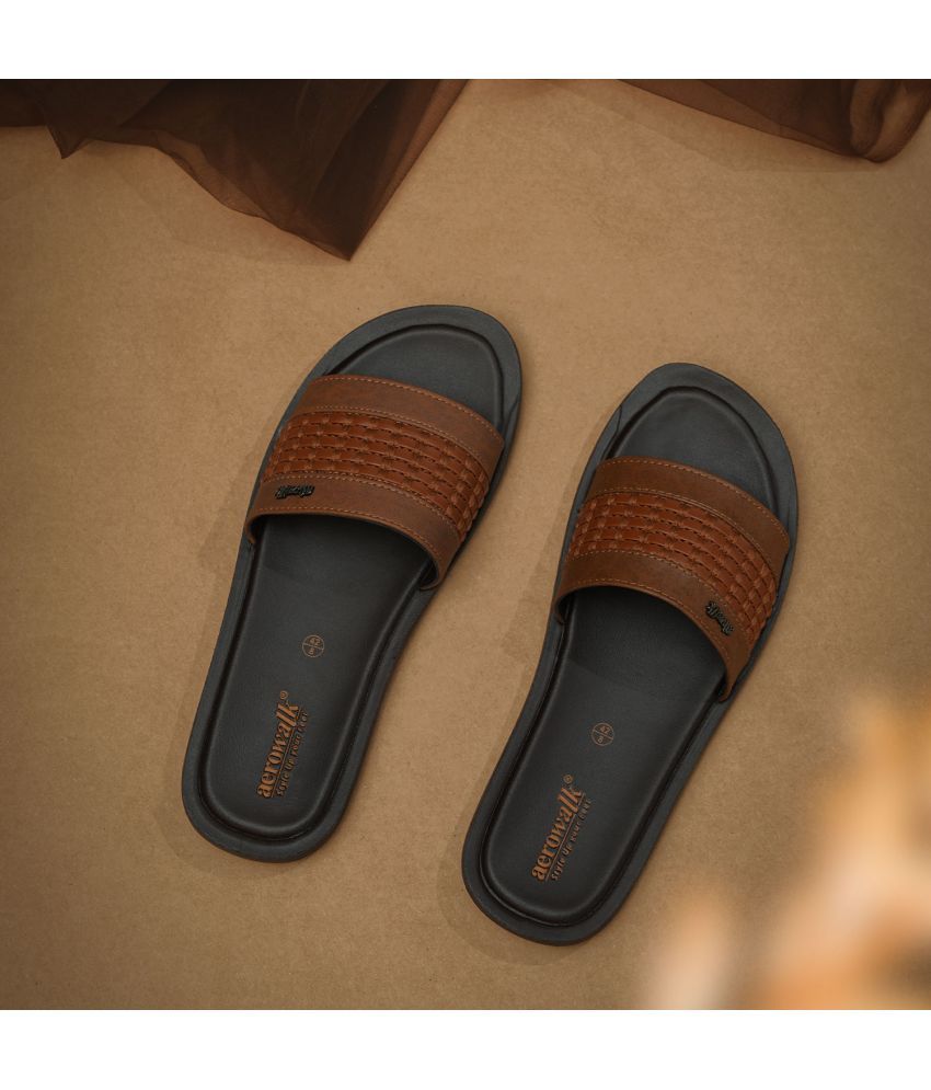     			Aerowalk Tan Men's Slide Flip Flop