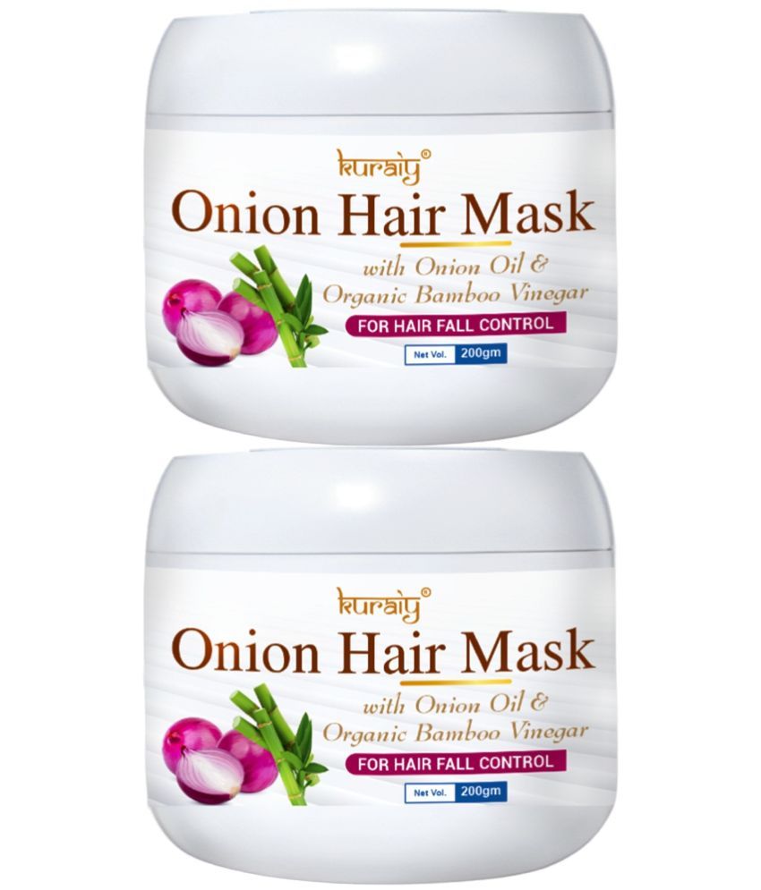     			KURAIY Onion Hair Mask With Onion Oil & Organic Bamboo Vinegar For Hair Fall Control 200g Pack Of 2