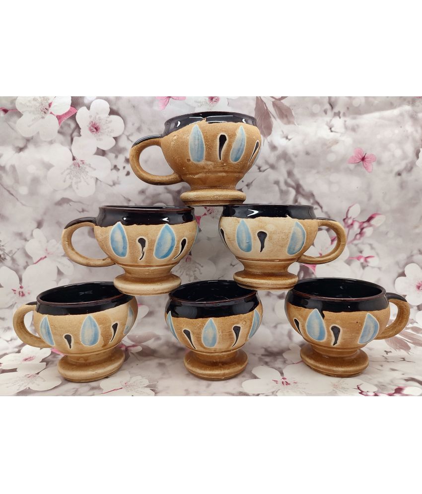     			Laghima jadon Worldcup Shape Printed Ceramic Tea Cup 120 ml ( Pack of 6 )