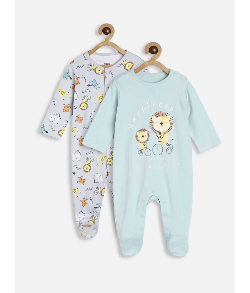     			MINI KLUB Multi NEW BORN AND BABY BOYS SLEEP SUIT Pack of 2