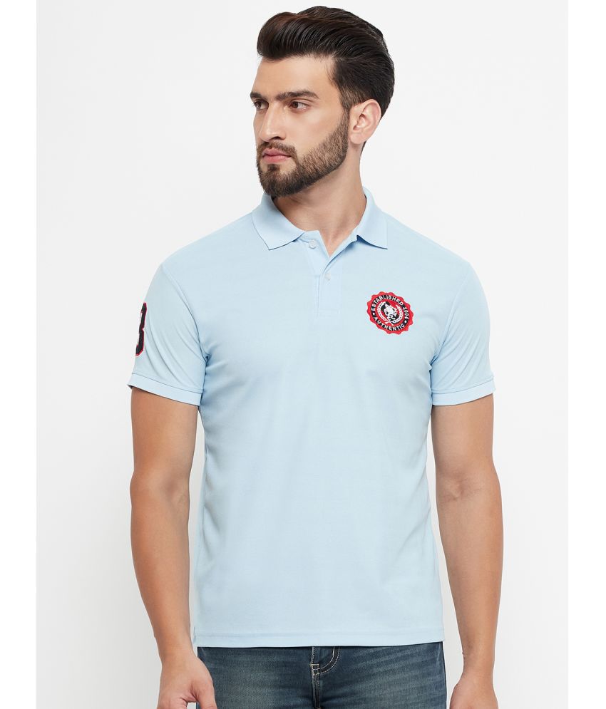     			RELANE Cotton Blend Regular Fit Solid Half Sleeves Men's Polo T Shirt - Sky Blue ( Pack of 1 )