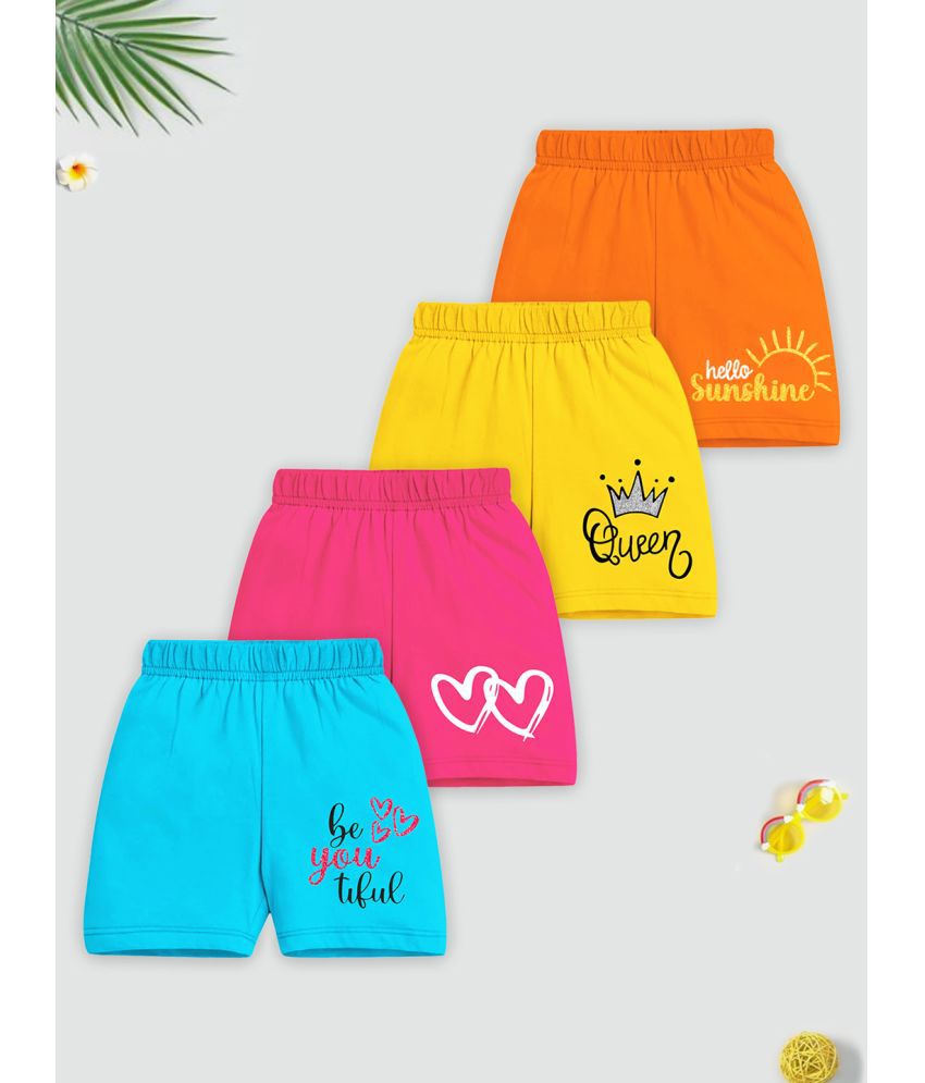     			Trampoline - Multicolor Cotton Blend Girls Shorts ( Pack of 4 )