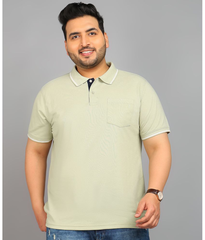     			XFOX Cotton Blend Regular Fit Solid Half Sleeves Men's Polo T Shirt - Melange Green ( Pack of 1 )