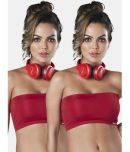 Sonari Pack of 2 Nylon Women's Tube Bra ( Red ) tubularredred