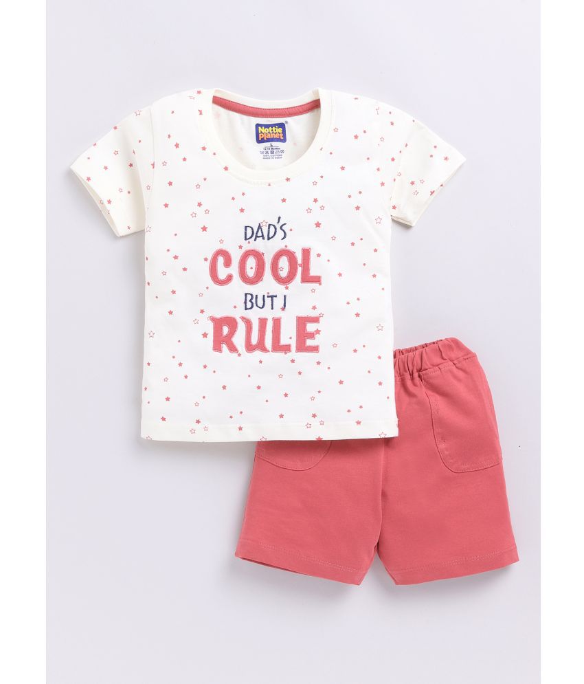     			Nottie planet Red Cotton Baby Boy Top & Shorts ( Pack of 1 )
