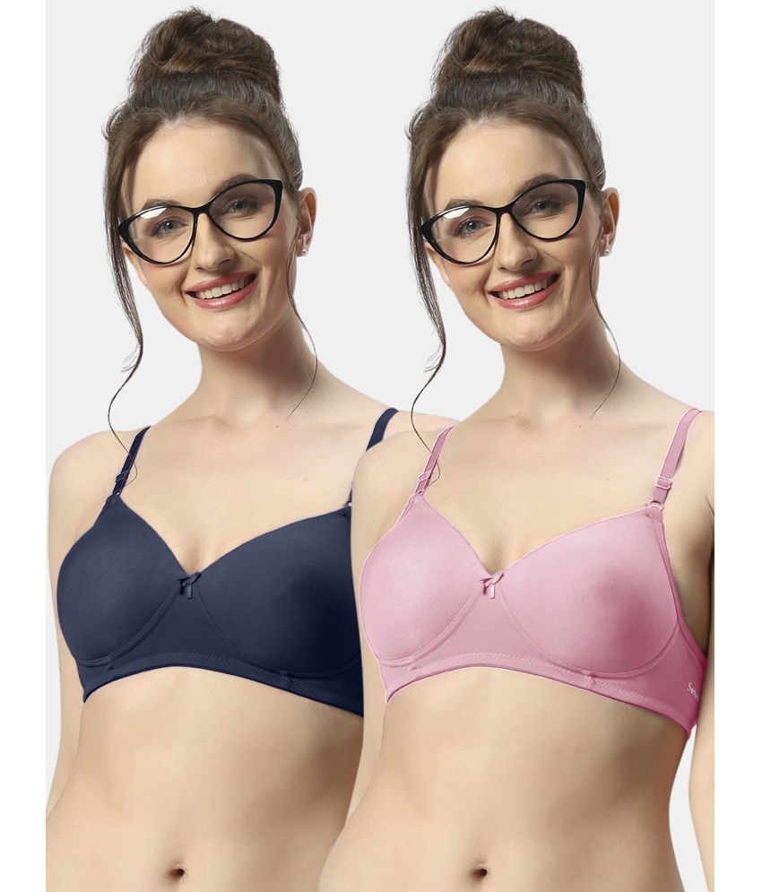     			Sonari Pack of 2 Polyester Women's T-Shirt Bra ( Multicolor ) 007navypink