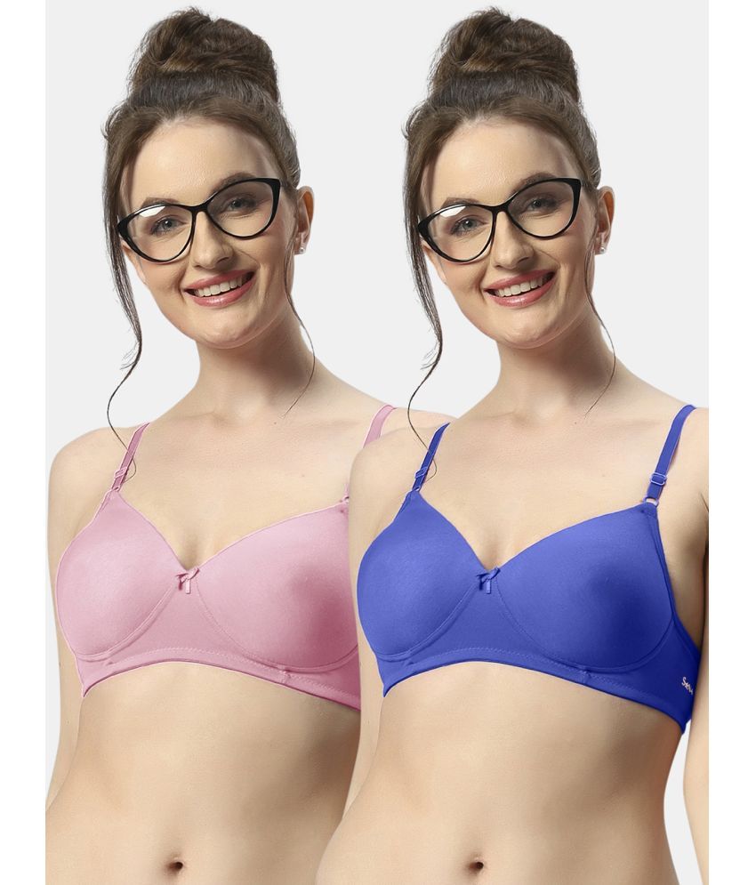     			Sonari Pack of 2 Polyester Women's T-Shirt Bra ( Multicolor ) 007pinkrblue