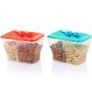 FIT4CHEF Dry Fruit Box PET Multicolor Multi-Purpose Container ( Set of 2 )